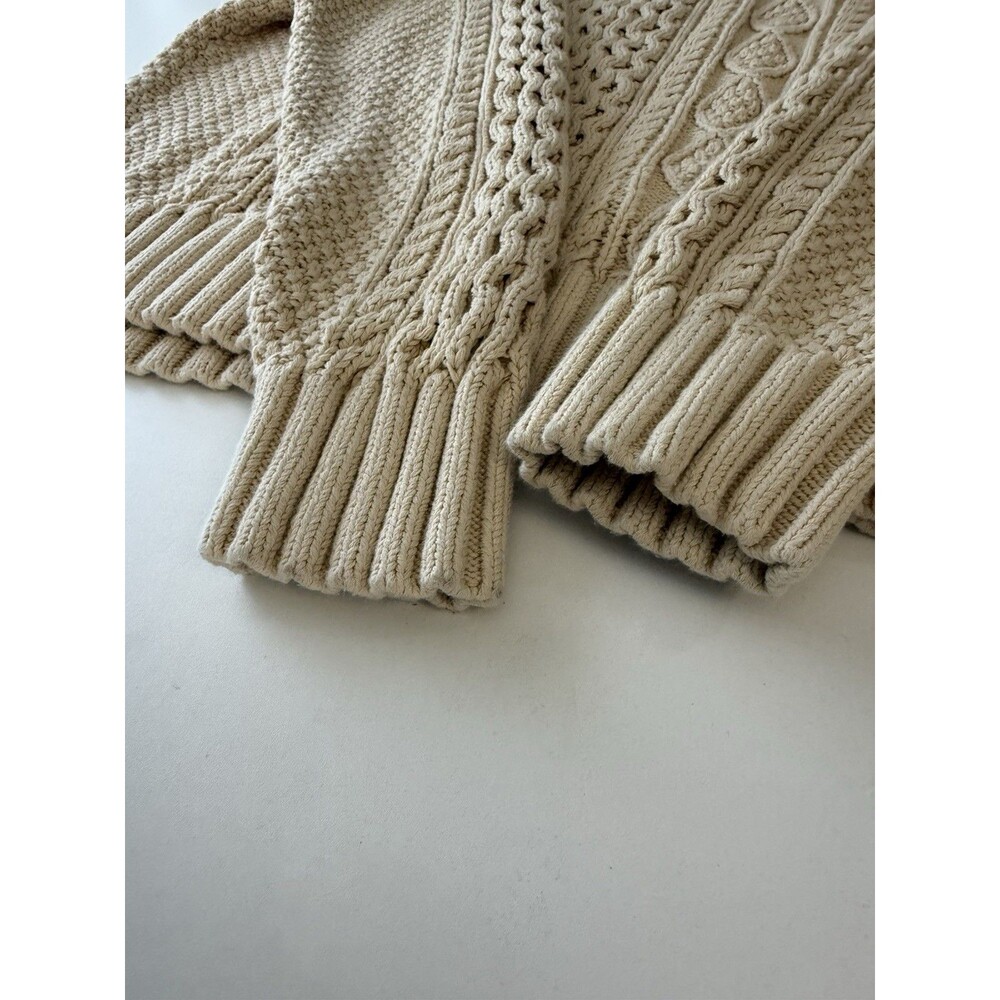 LL Bean Sweater Mens XL Cable Knit Signature Fisherman Sweater cotton 505183 Wea - Picture 11 of 12